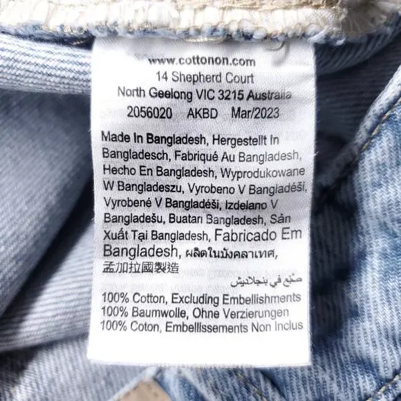 Cotton:On Relaxed Wide Leg Jeans 100% Cotton Denim Women 6 Light Blue Skater 90s - Picture 12 of 13